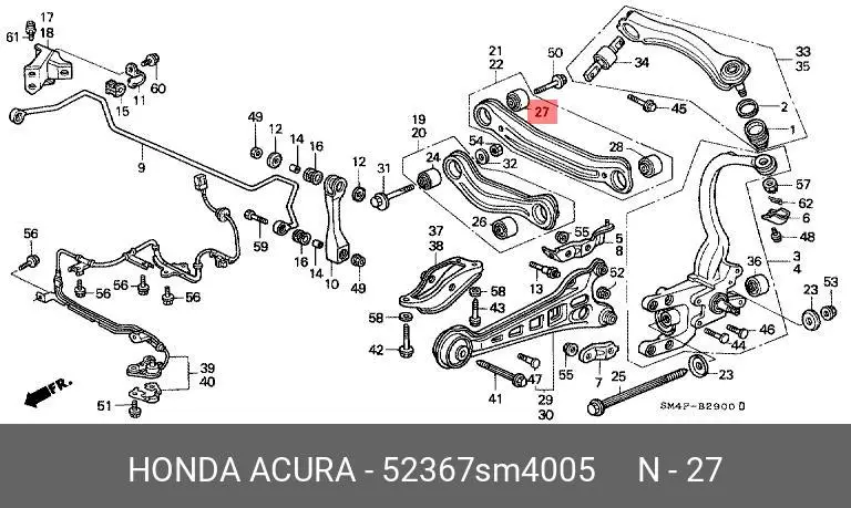 HONDA 52367-SM4-005 BUSH, SUSPENSION
