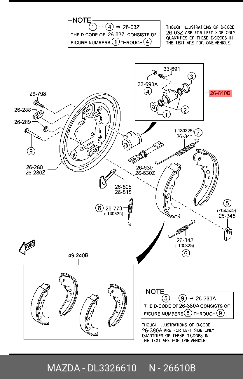 MAZDA DL33-26-610 WHEEL CYLINDER