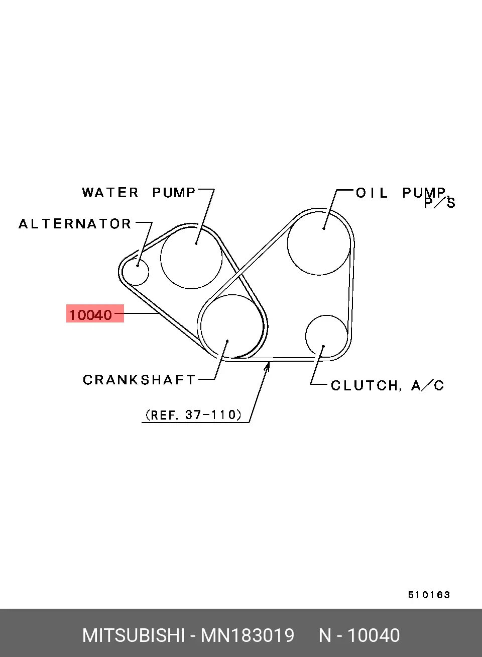 MITSUBISHI MN183019 MULTIRIB BELT