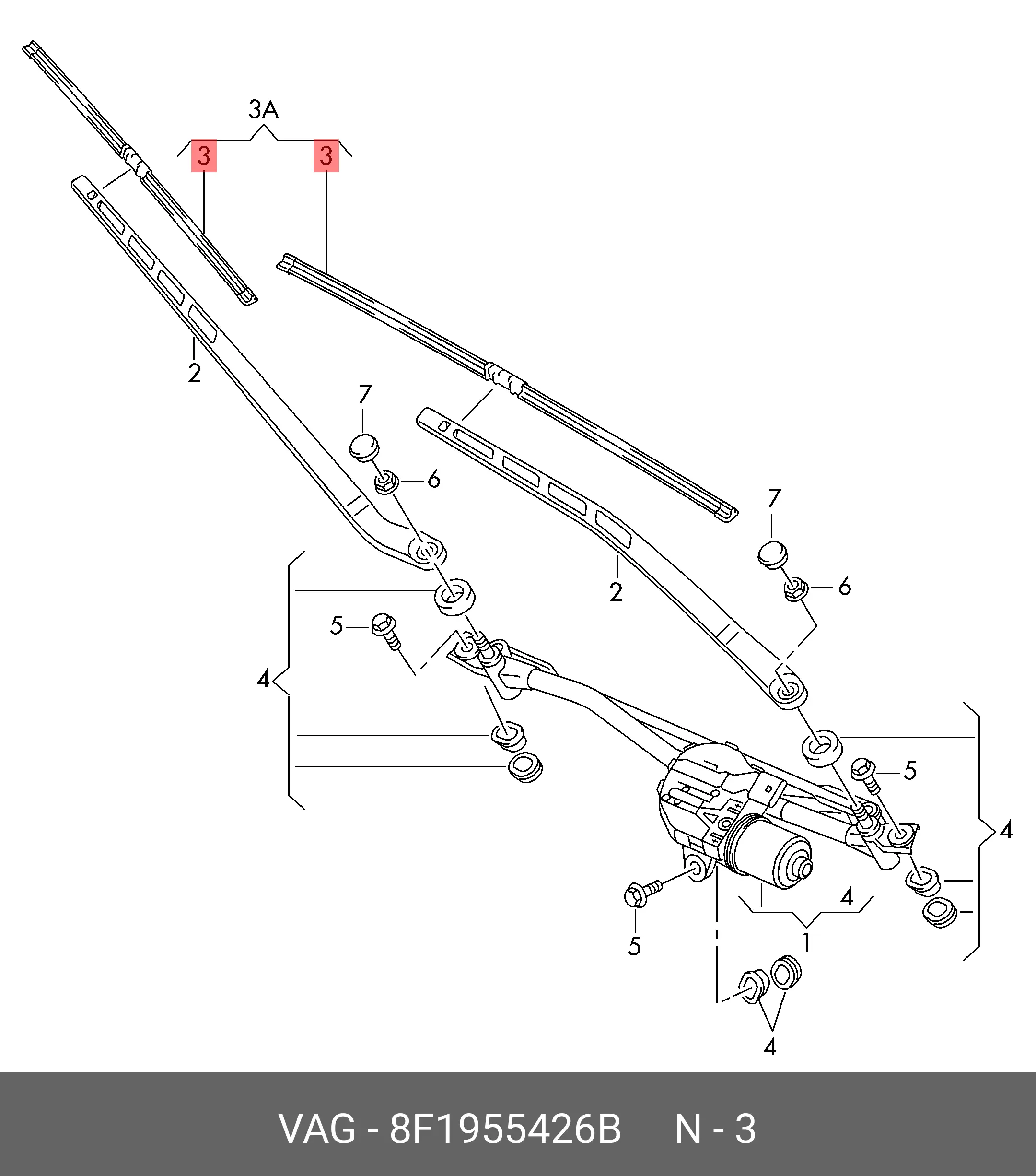 VAG 8F1 955 426 B FLAT WIPER