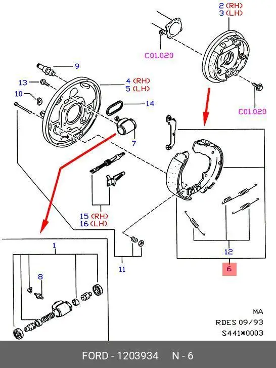 FORD 1 203 934 BRAKE SHOE