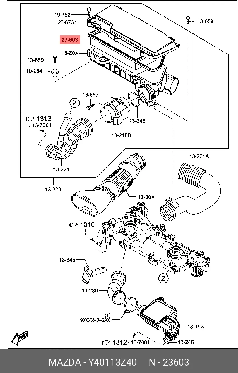 MAZDA Y401-13-Z40 AIR FILTER