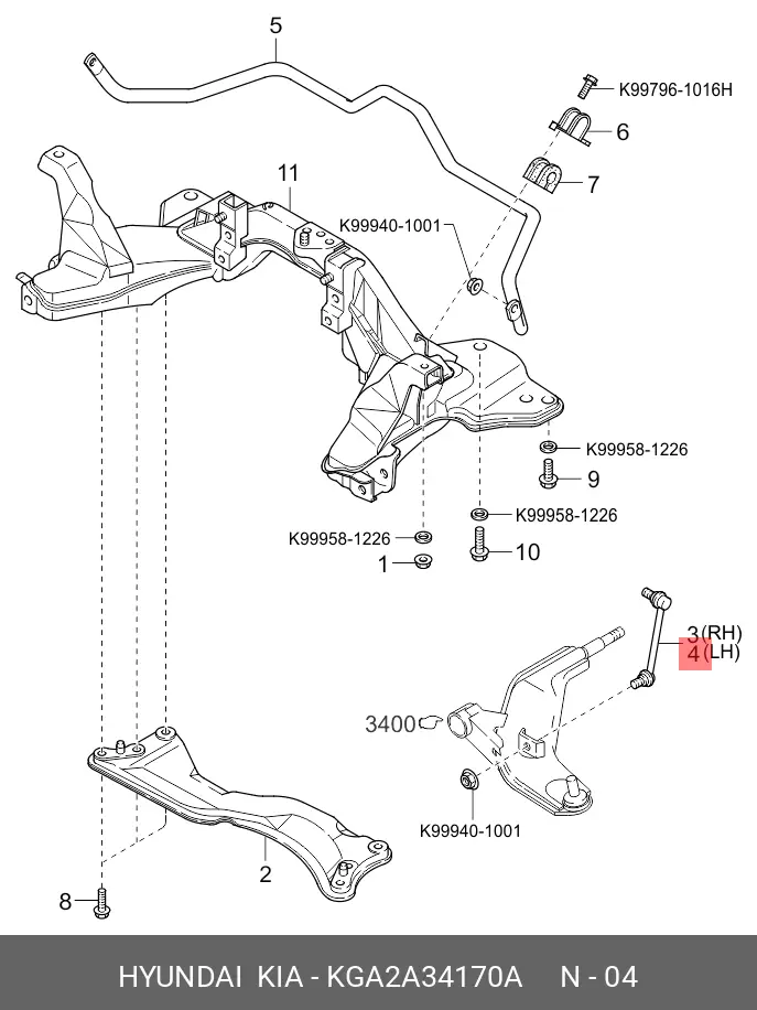 KIA KGA2A-34-170A STABILIZER LINK