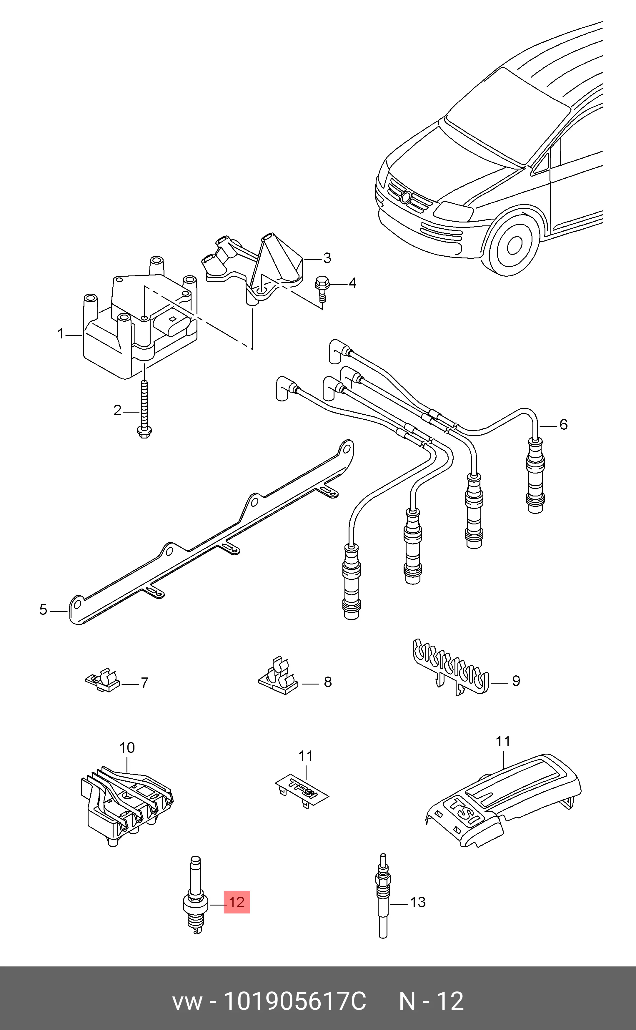 VAG 101 905 617 C SPARK PLUG