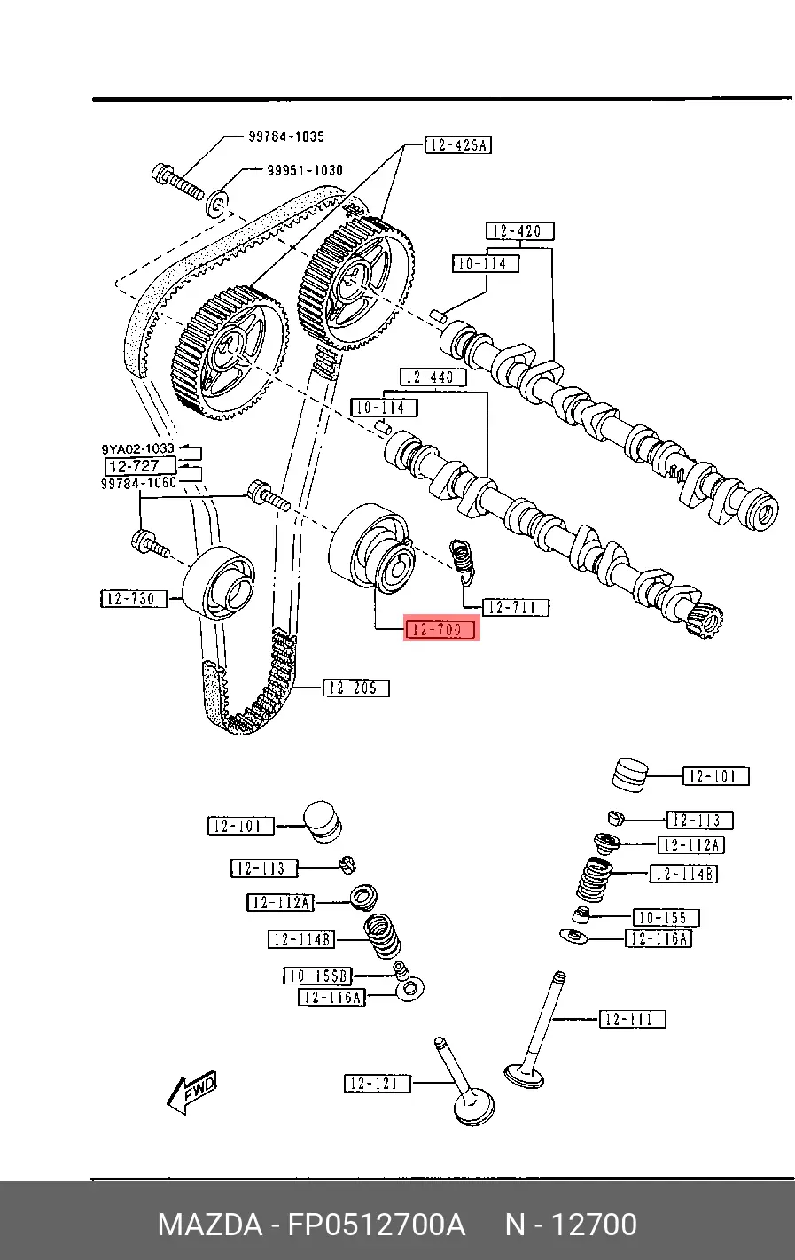 MAZDA FP05-12-700A PULLEY TENSIONER