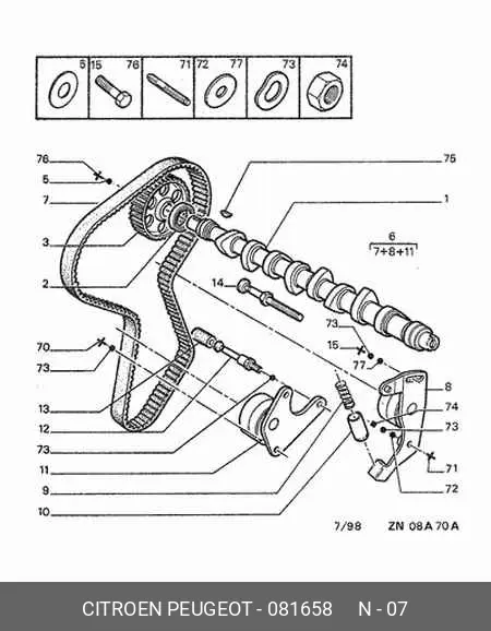 PEUGEOT 081658 TIMING BELT