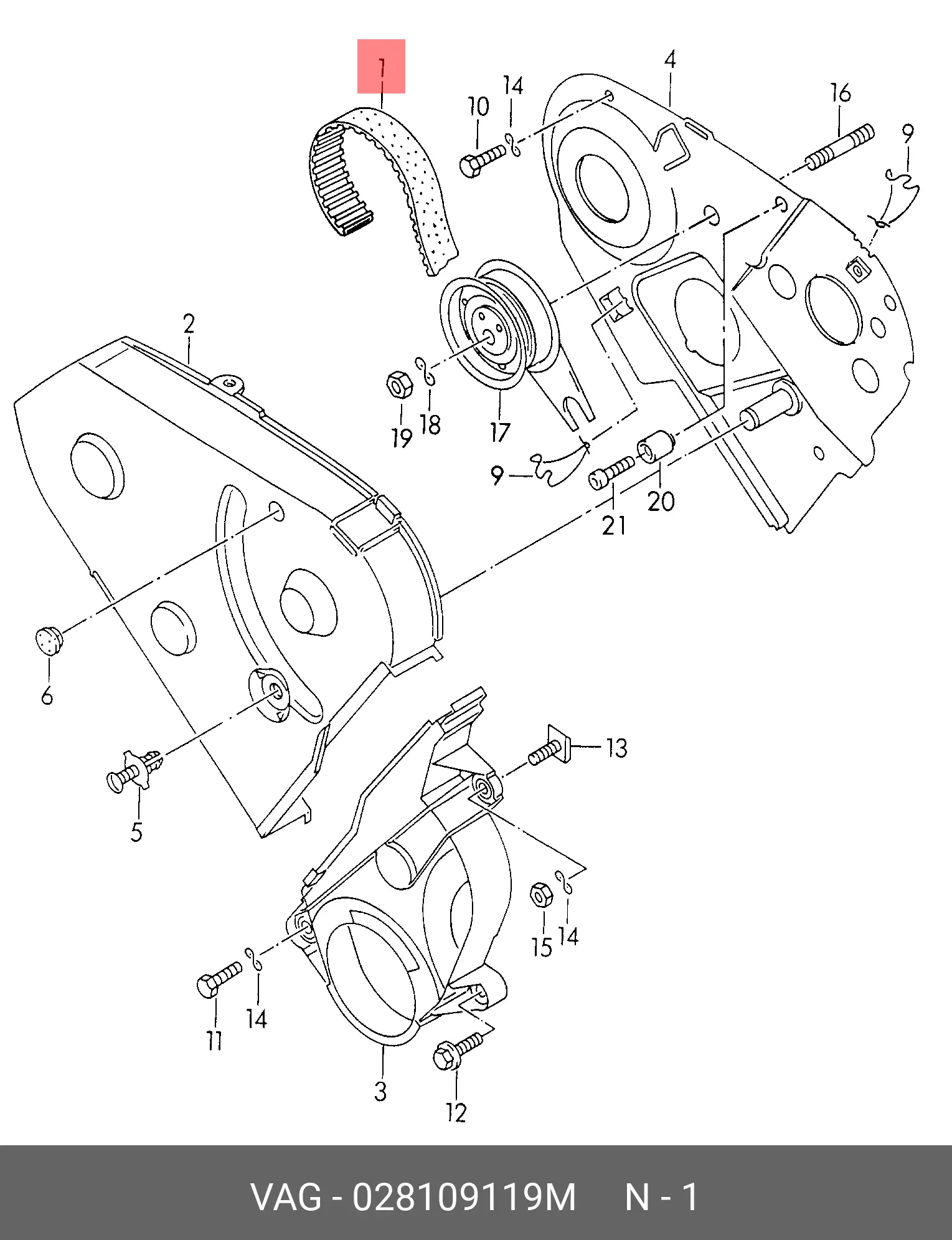 VOLKSWAGEN 028109119M TIMING BELT