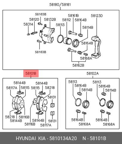HYUNDAI 58101-34A20 BRAKE PADS