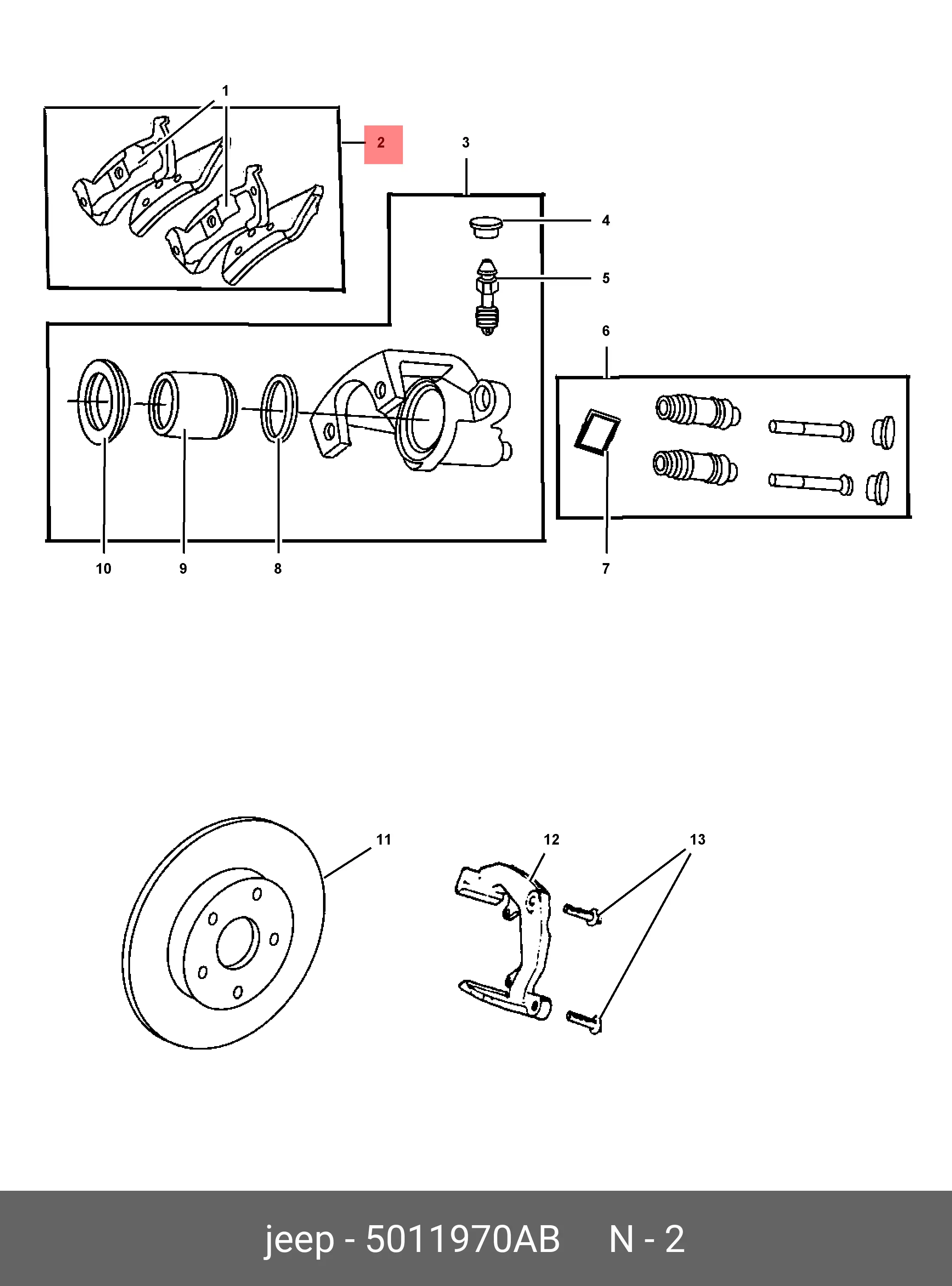 CHRYSLER (USA) 5011970AB BRAKE PADS