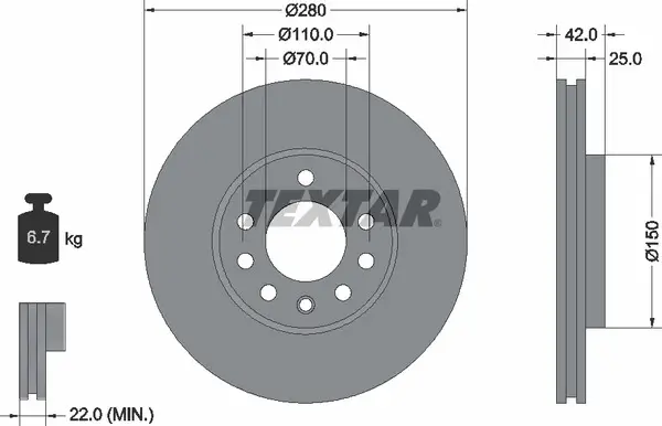 TEXTAR 92091903 ROTOR DISC