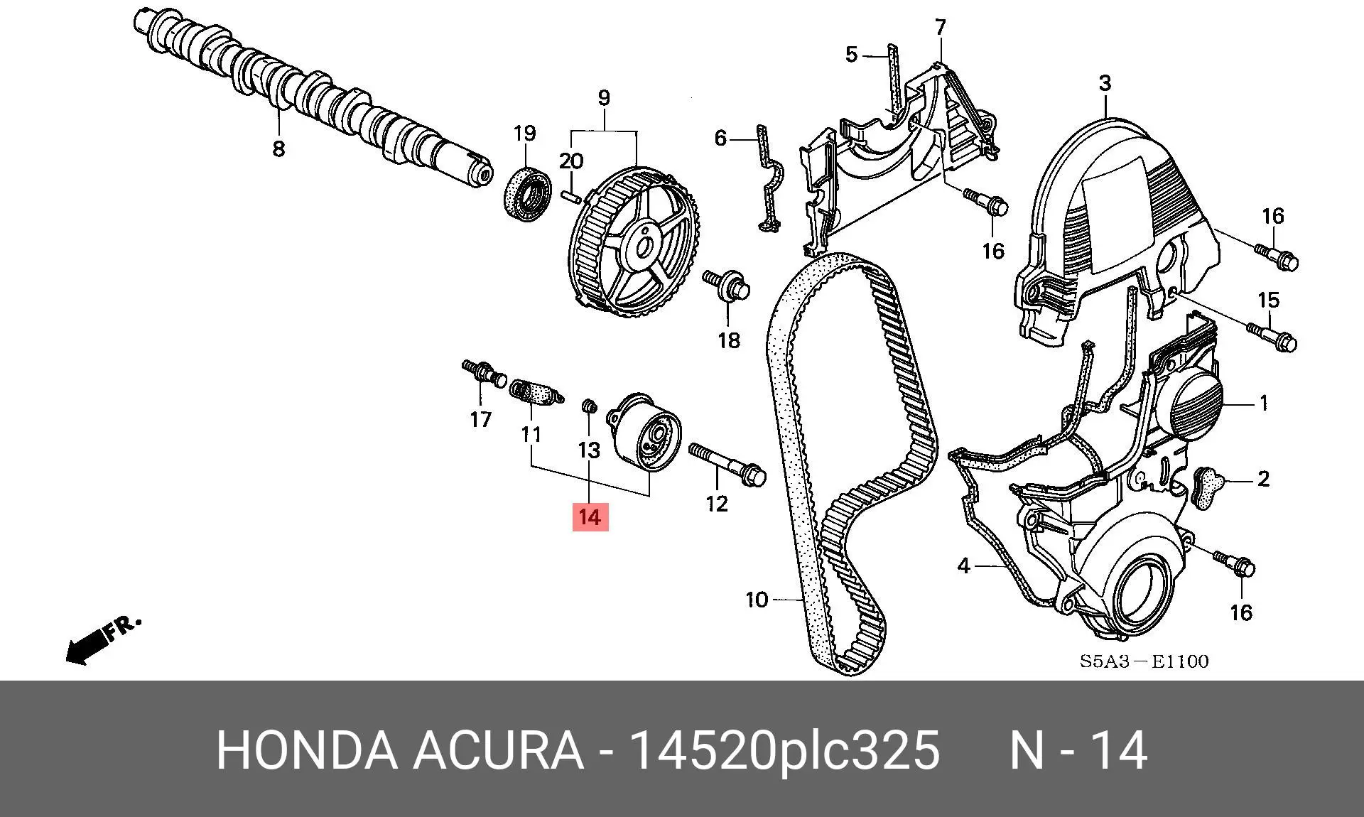 HONDA 14520-PLC-325 PULLEY TENSIONER
