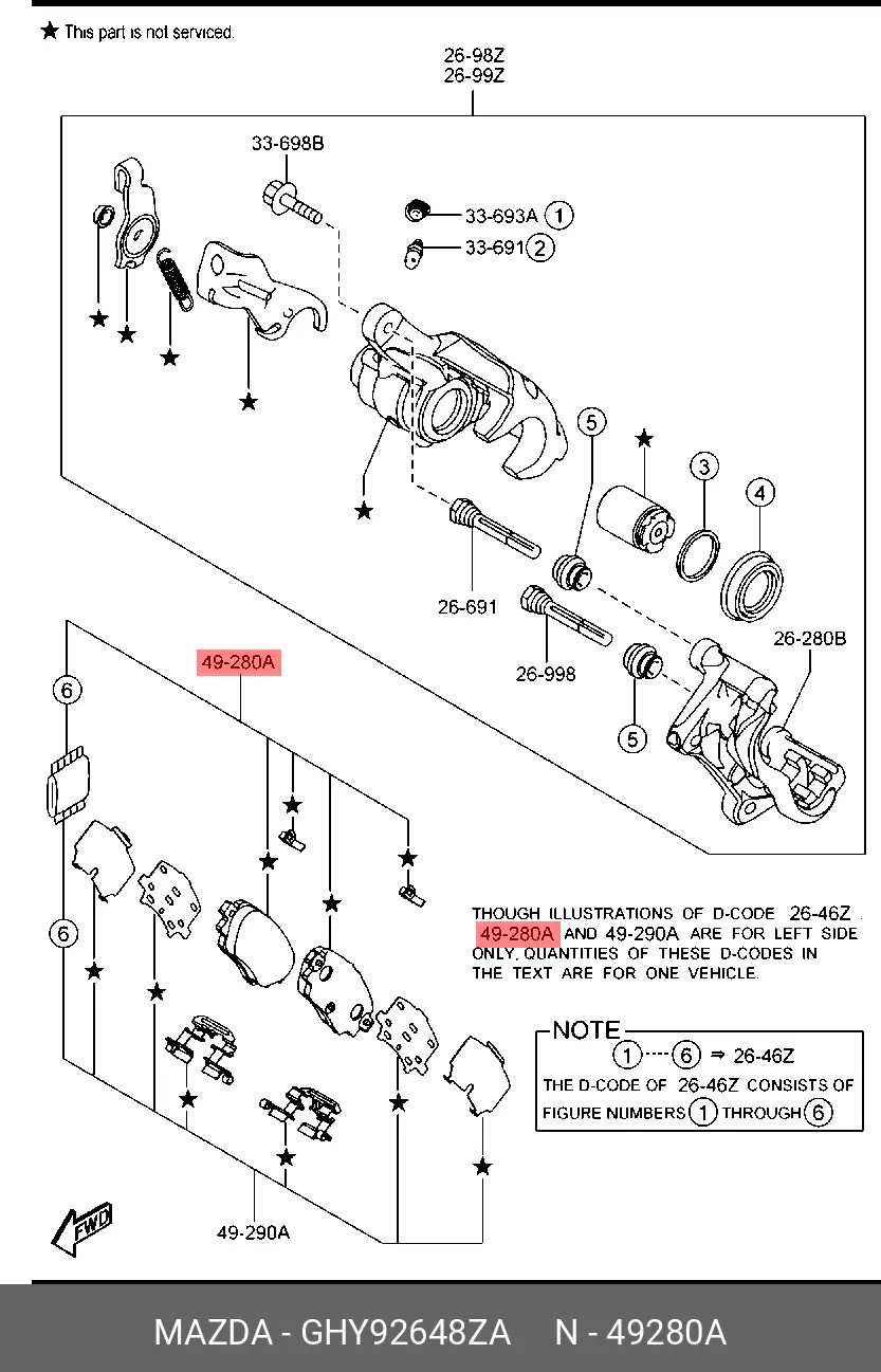 MAZDA GHY9-26-48ZA BRAKE PADS
