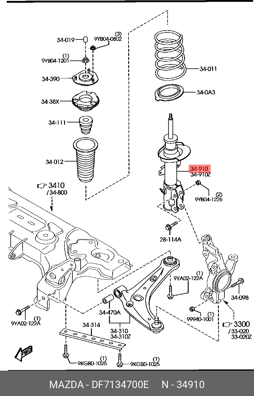 MAZDA DF7134700E STRUT ASS~Y