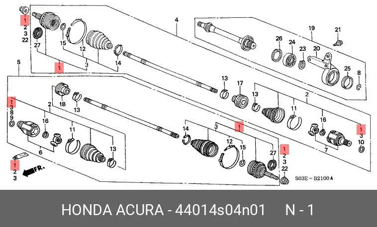 HONDA 44014S04N01 CV-JOINT