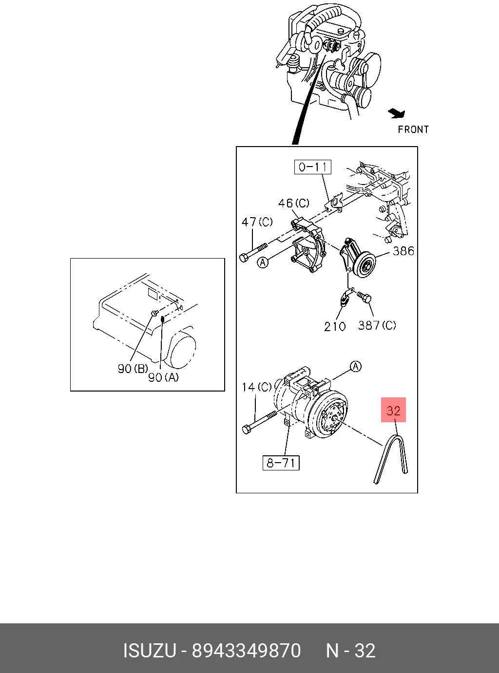 ISUZU 8943349870 V-BELT