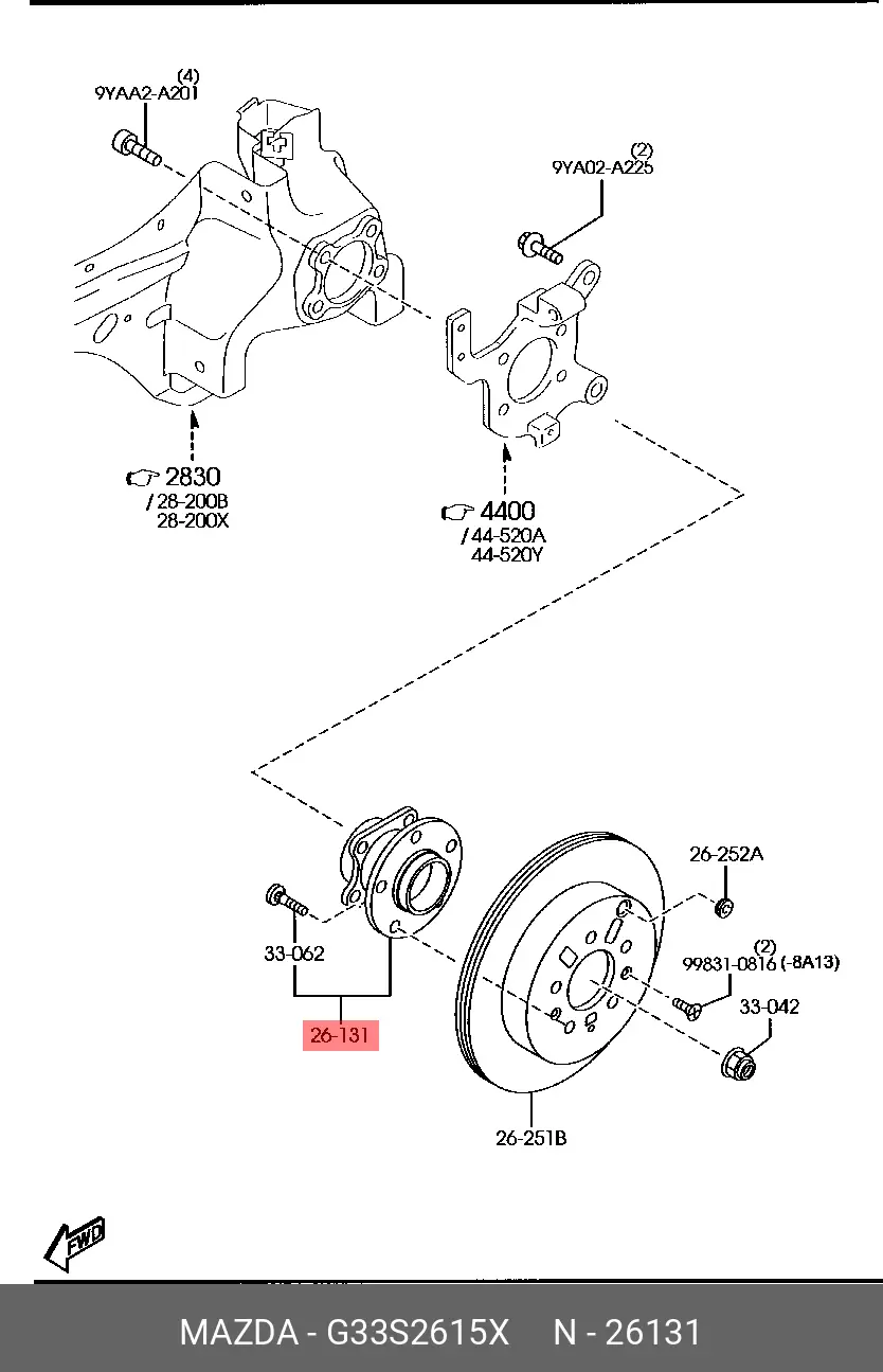 MAZDA G33S-26-15X WHEEL HUB