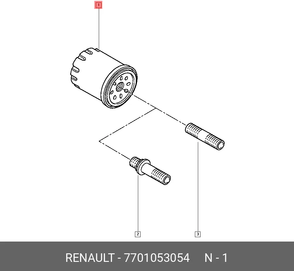 RENAULT 77 01 053 054 OIL FILTER (SPIN-ON)
