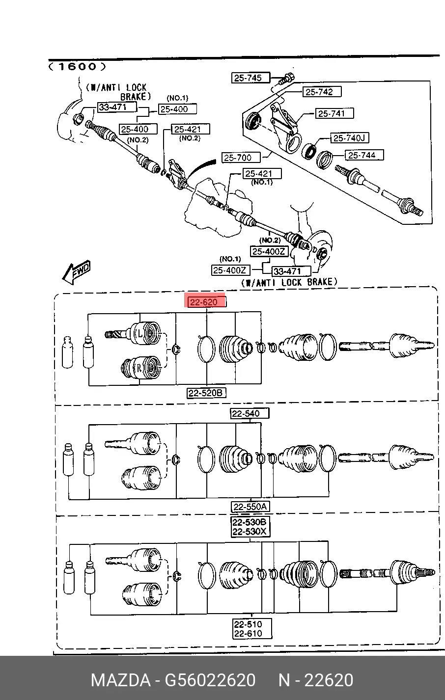 MAZDA G560-22-620 CV-JOINT