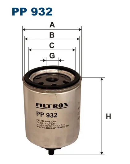 FILTRON PP932 DIESEL FILTER (SPIN-ON)