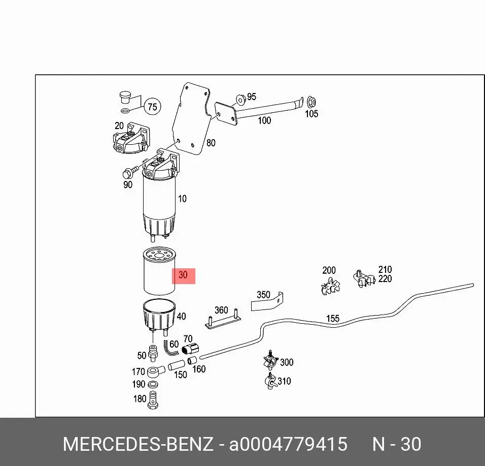 MERCEDES-BENZ A 000 477 94 15 DIESEL FILTER (SPIN-ON)
