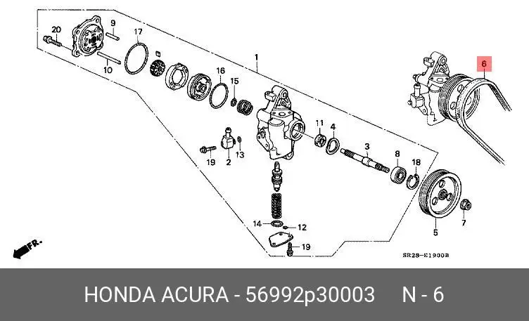 HONDA 56992P30003 MULTIRIB BELT