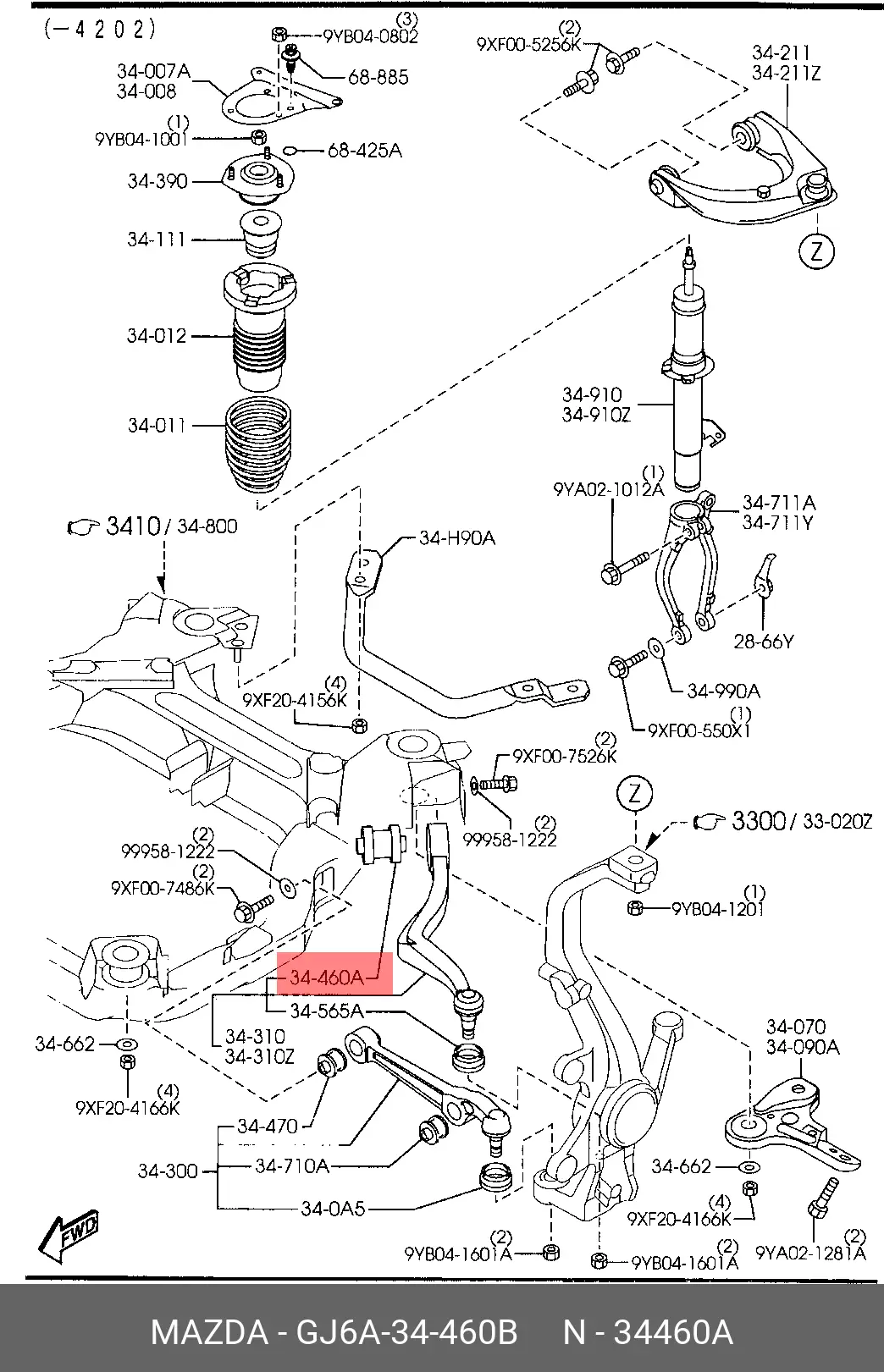 MAZDA GJ6A-34-460B BUSH, SUSPENSION