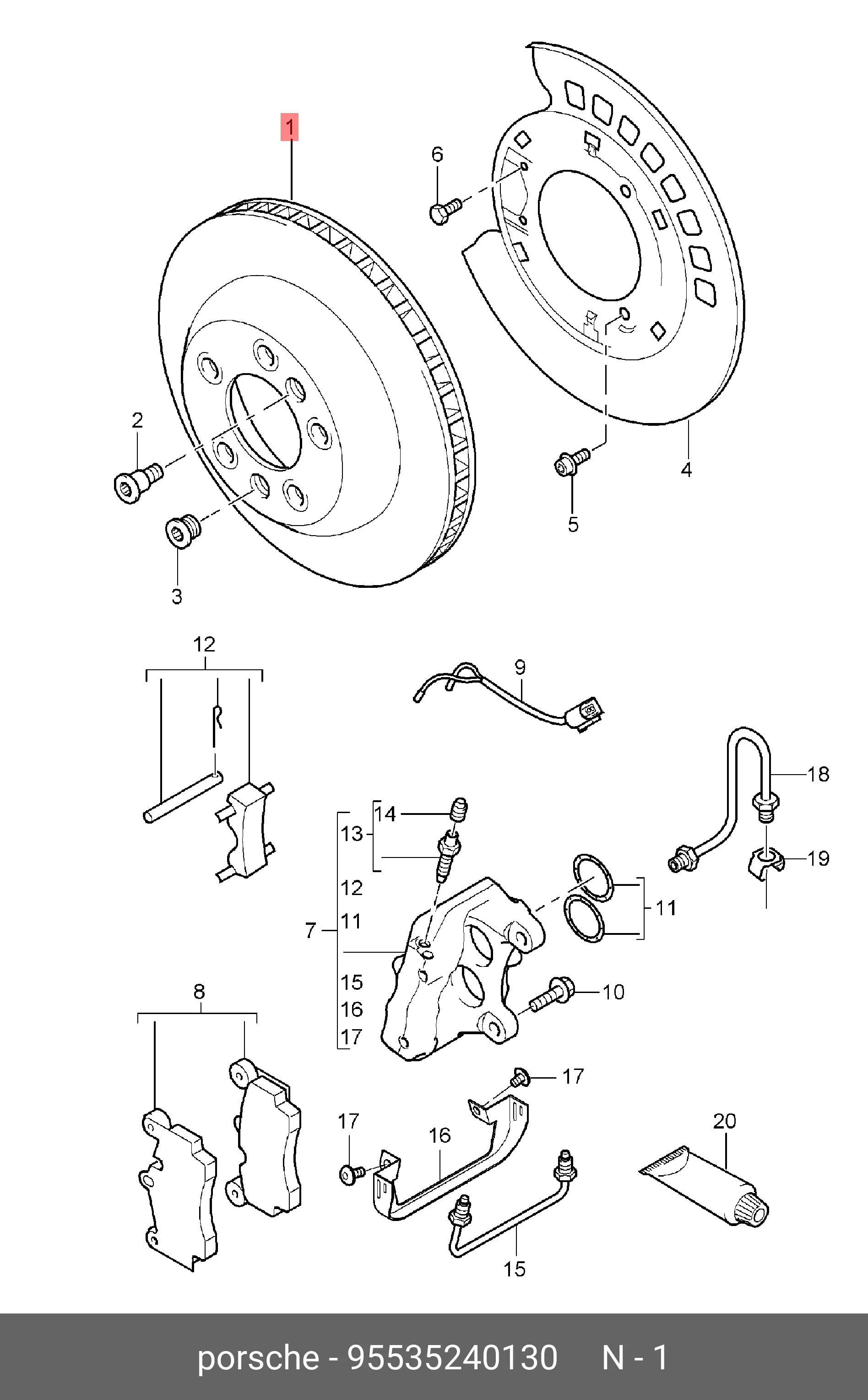 PORSCHE 955 352 401 30 ROTOR DISC