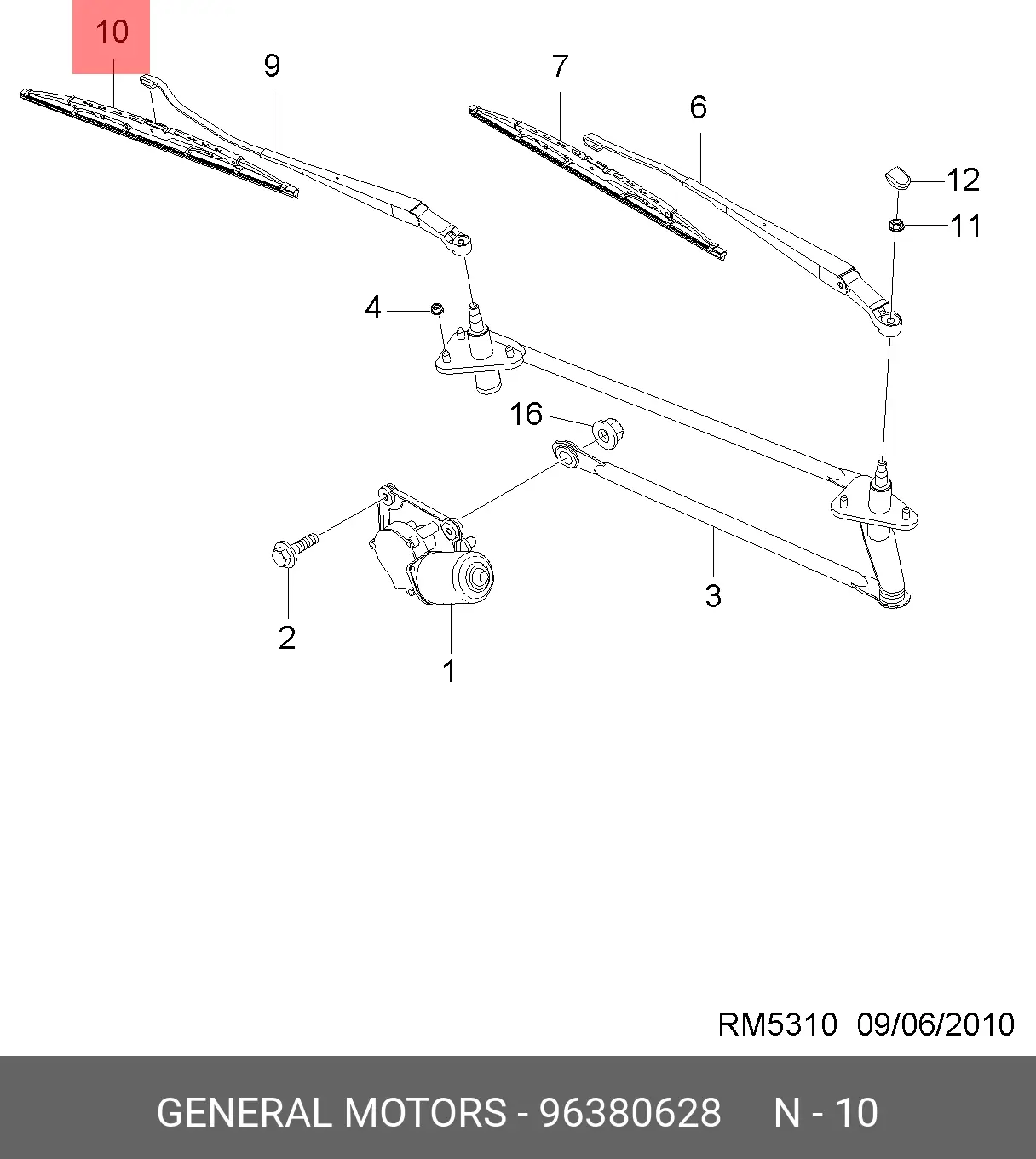 GM 96380628 CONVENTIONAL WIPER