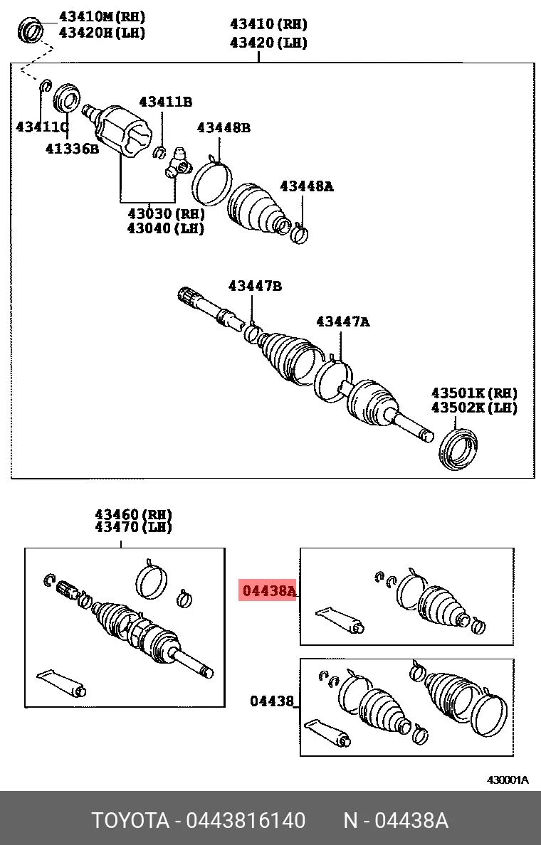 TOYOTA 04438-16140 DRIVE SHAFT BOOT