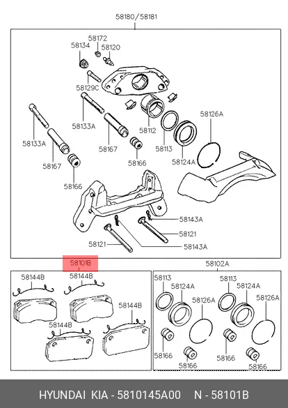 HYUNDAI 5810145A00 BRAKE PADS