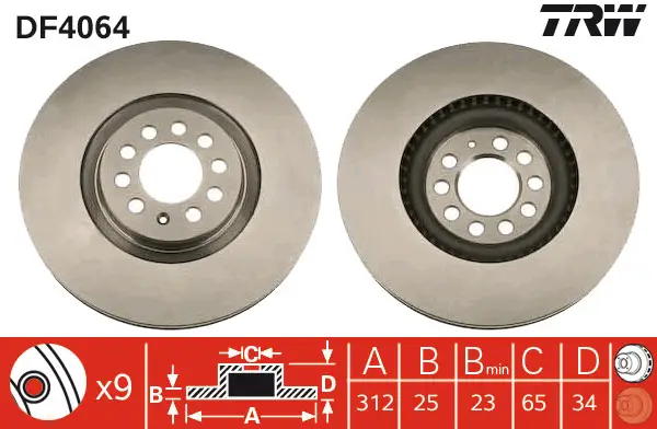 TRW DF4064 ROTOR DISC