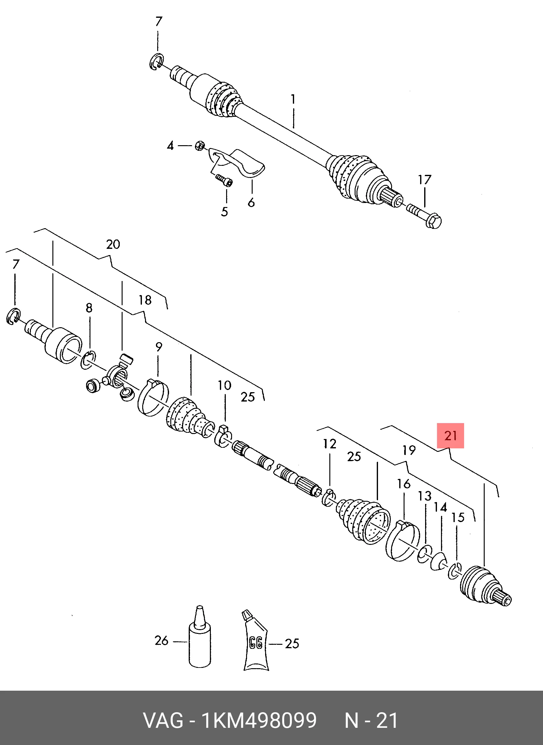 VAG 1KM 498 099 CV-JOINT