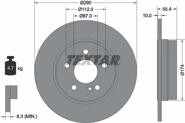 TEXTAR 92072703 ROTOR DISC