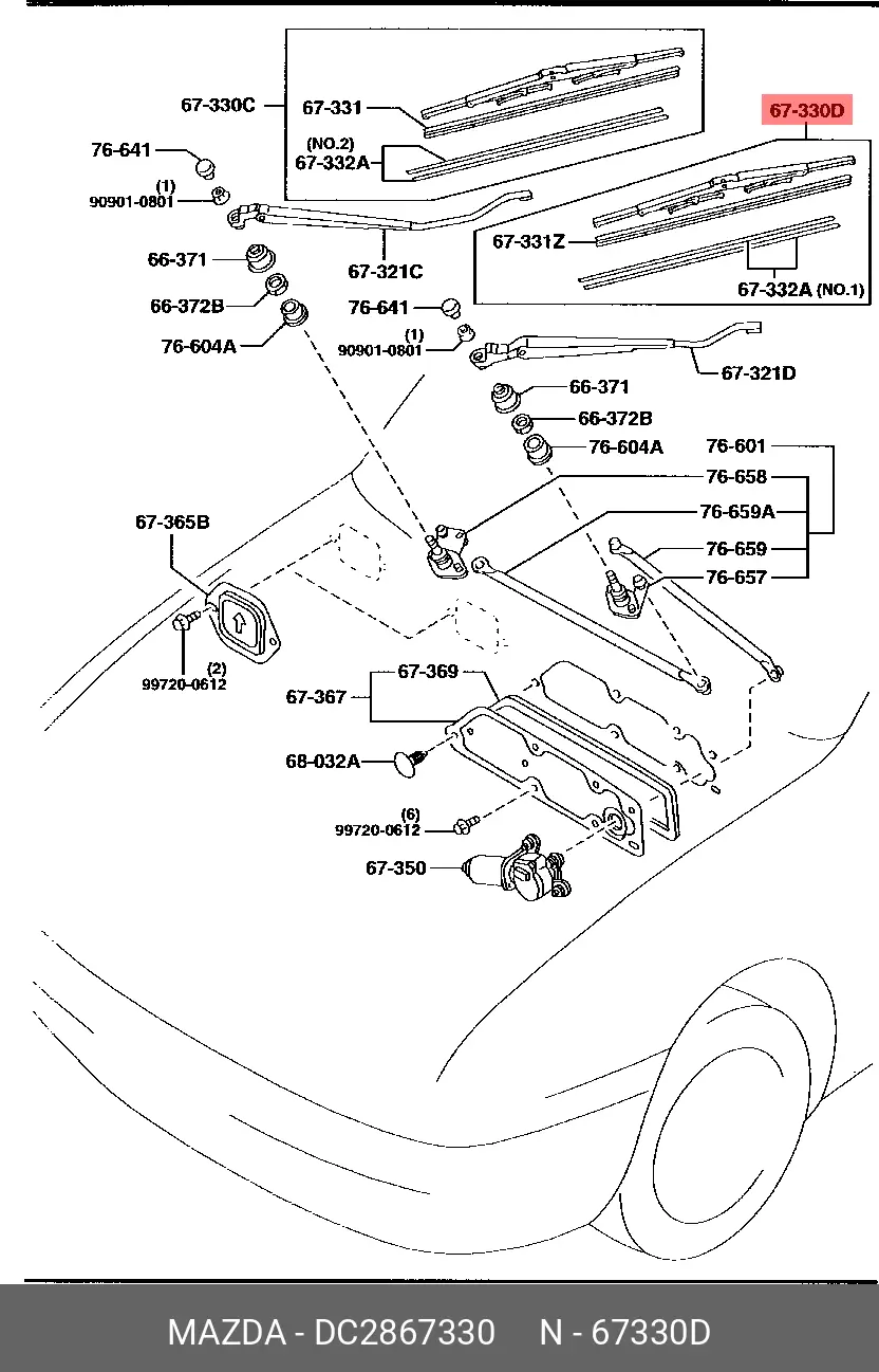MAZDA DC28-67-330 CONVENTIONAL WIPER