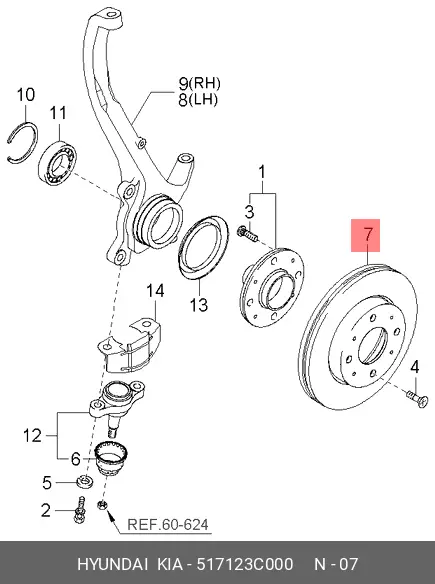 KIA 51712-3C000 ROTOR DISC
