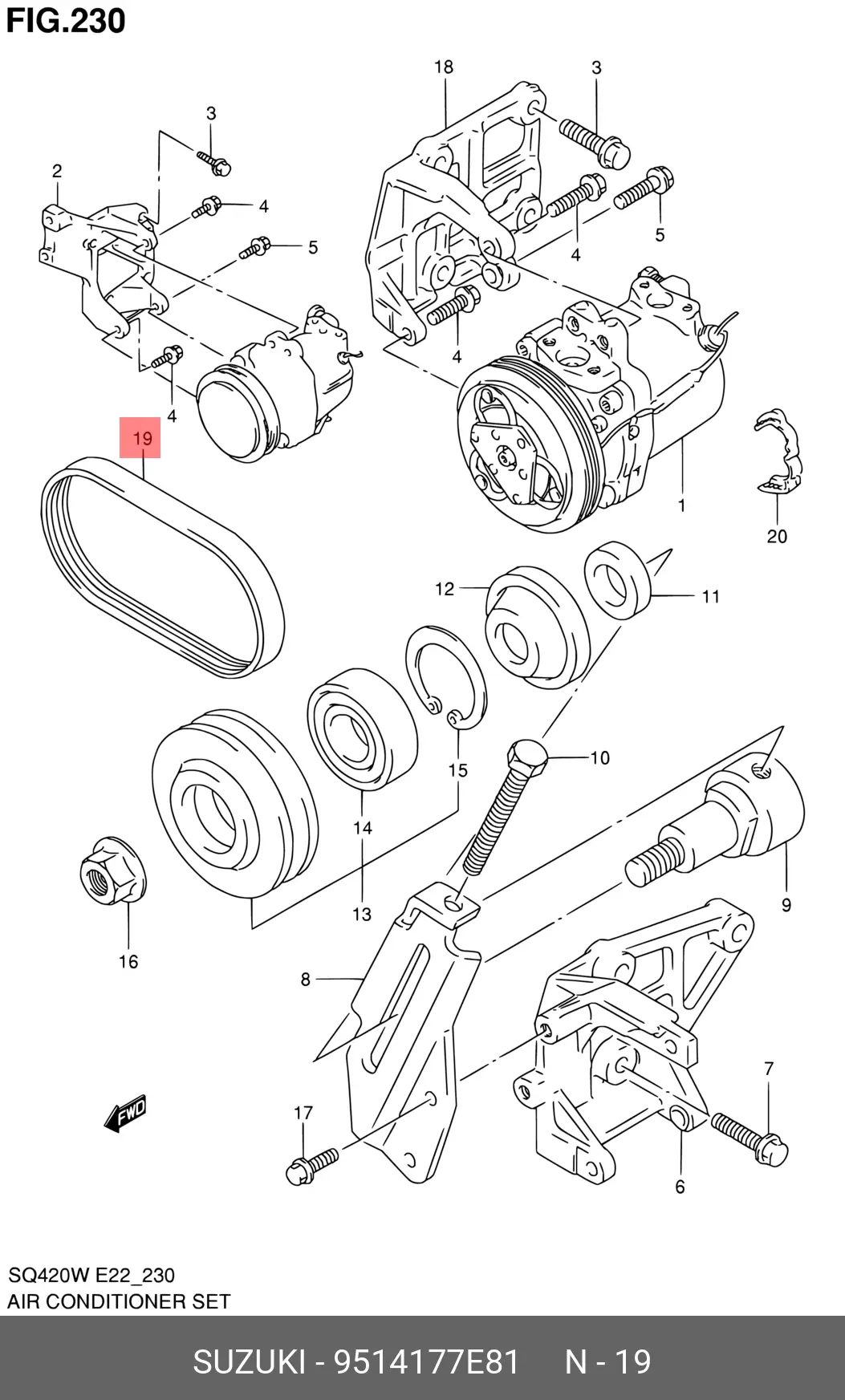SUZUKI 95141-77E81 V-BELT