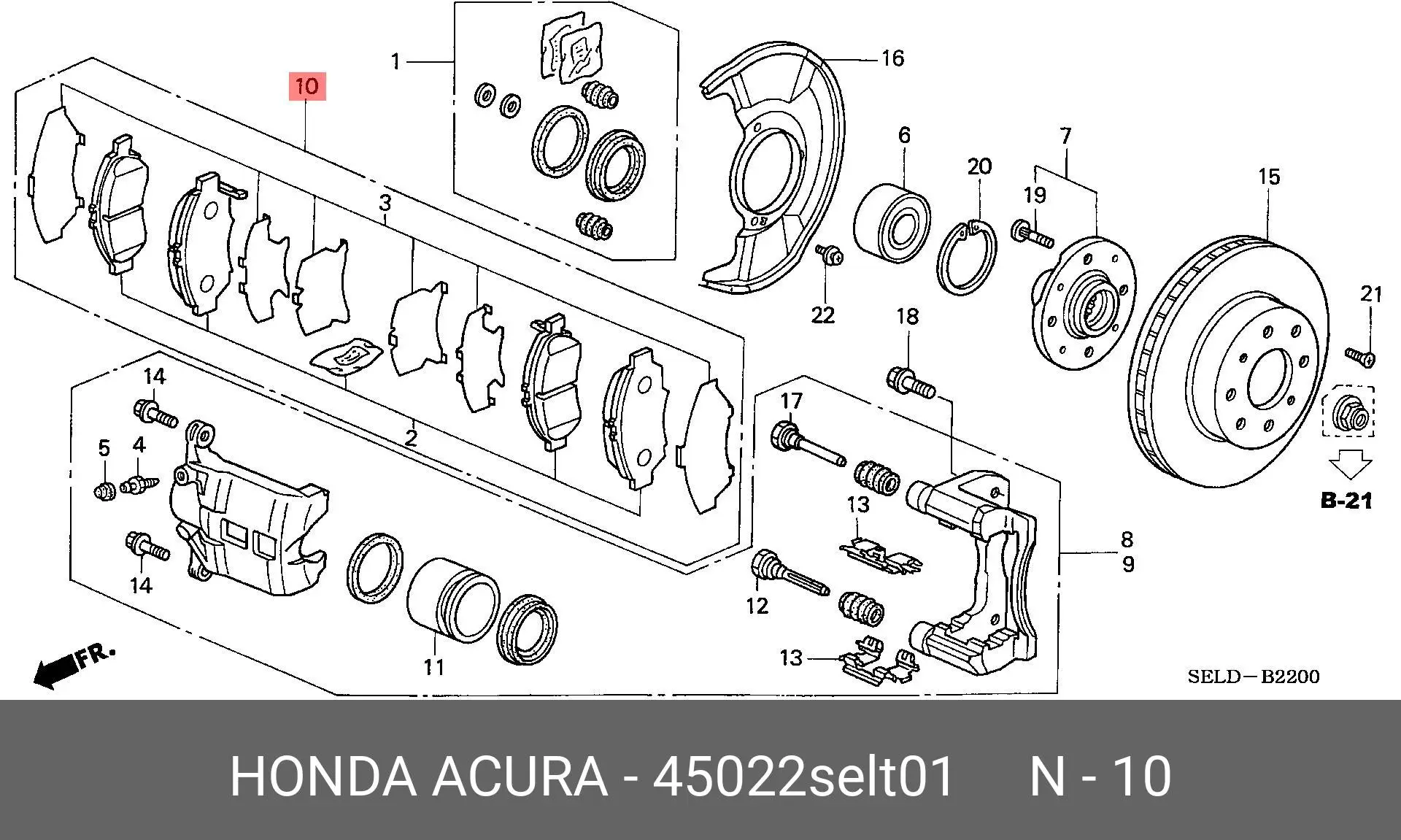 HONDA 45022-SEL-T01 BRAKE PADS