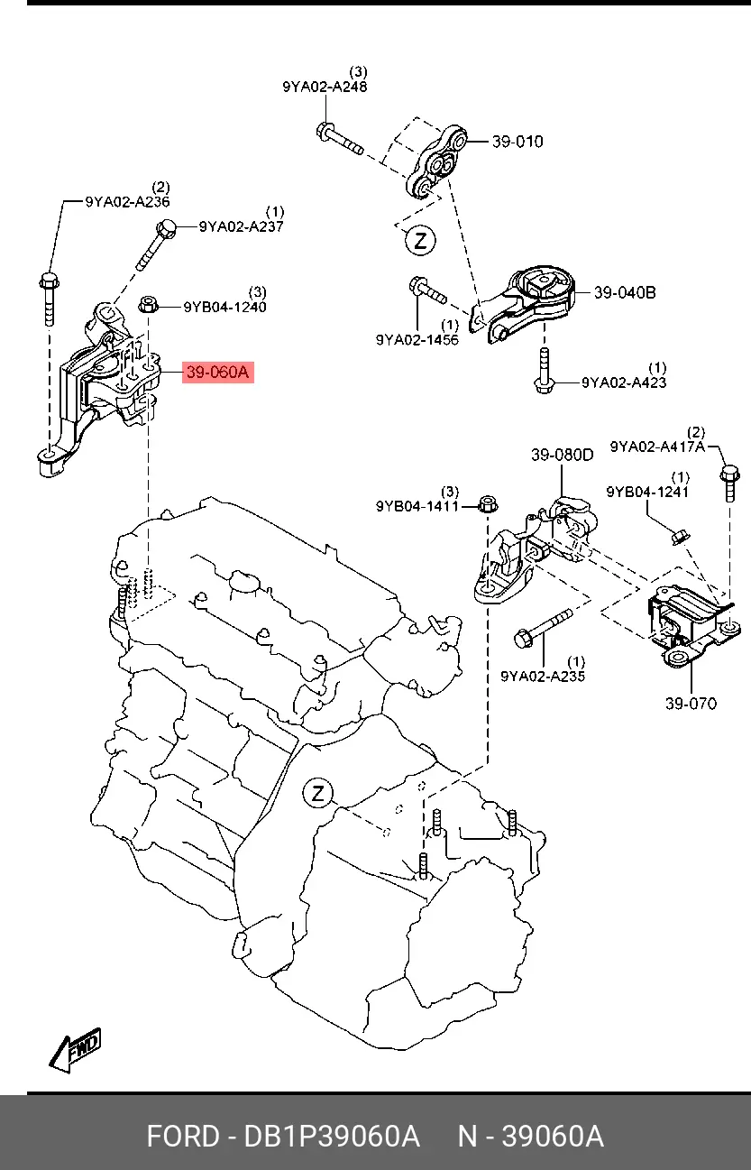 MAZDA DB1P-39-060A ENGINE MOUNTING