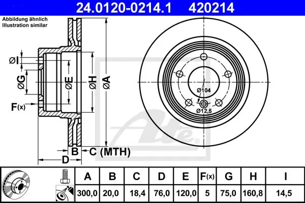 ATE 24.0120-0214.1 ROTOR DISC