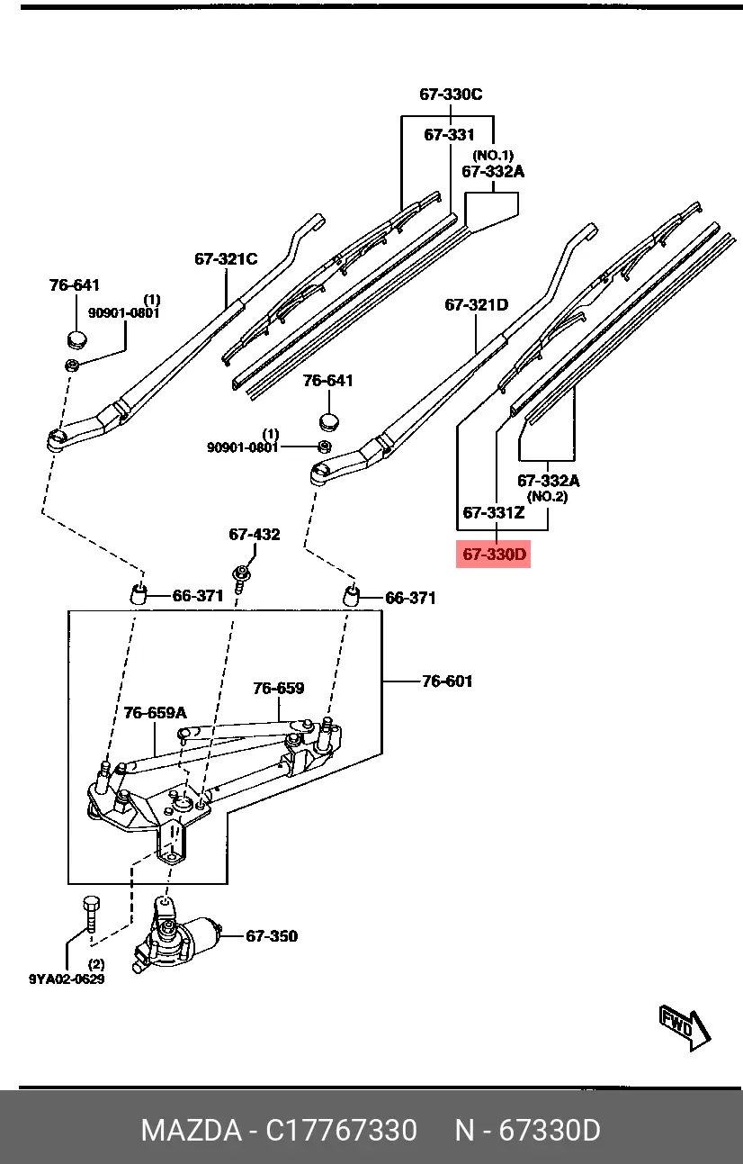 MAZDA C177-67-330 CONVENTIONAL WIPER