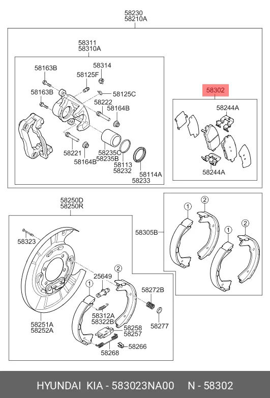 HYUNDAI 583023NA00 BRAKE PADS