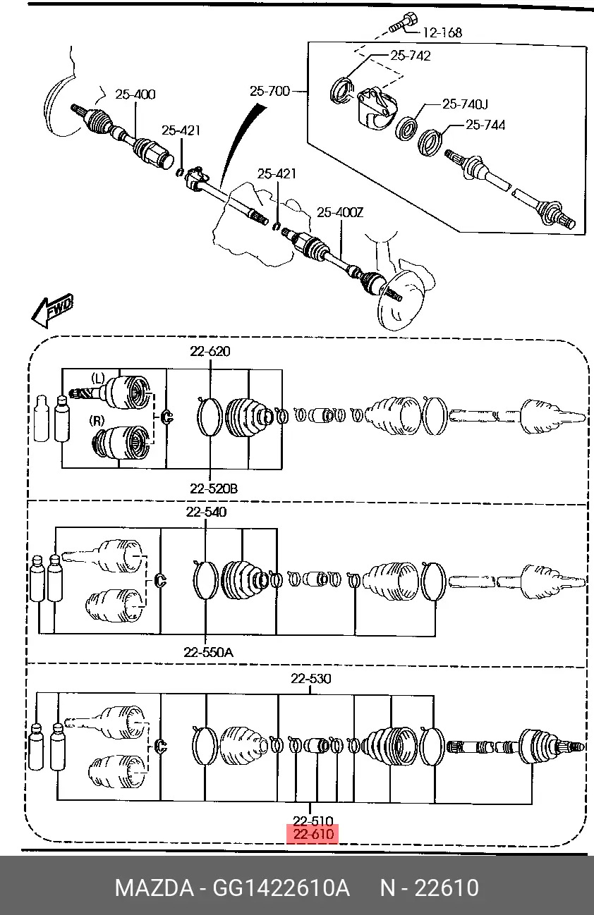 MAZDA GG14-22-610A CV-JOINT