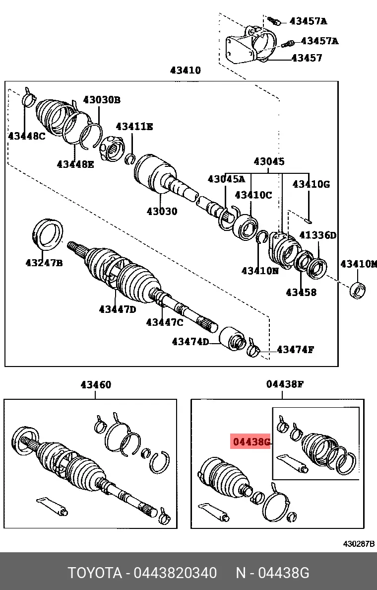 TOYOTA 04438-20340 DRIVE SHAFT BOOT