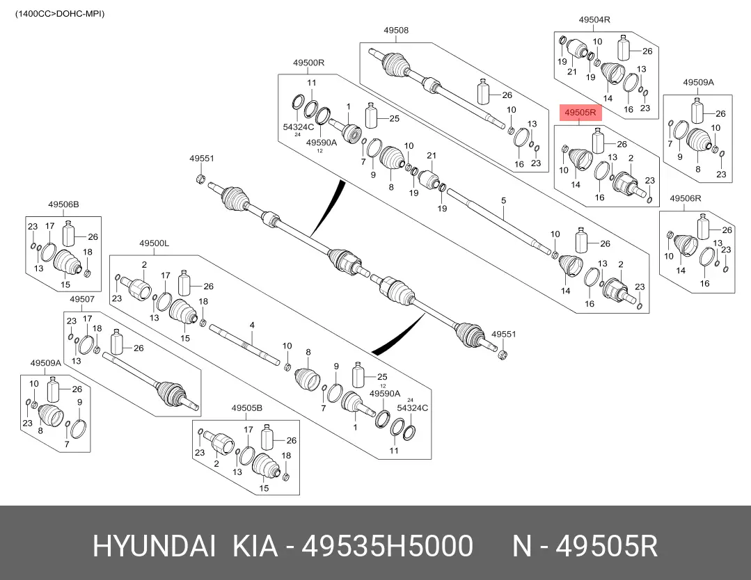 HYUNDAI 49535-H5000 CV-JOINT
