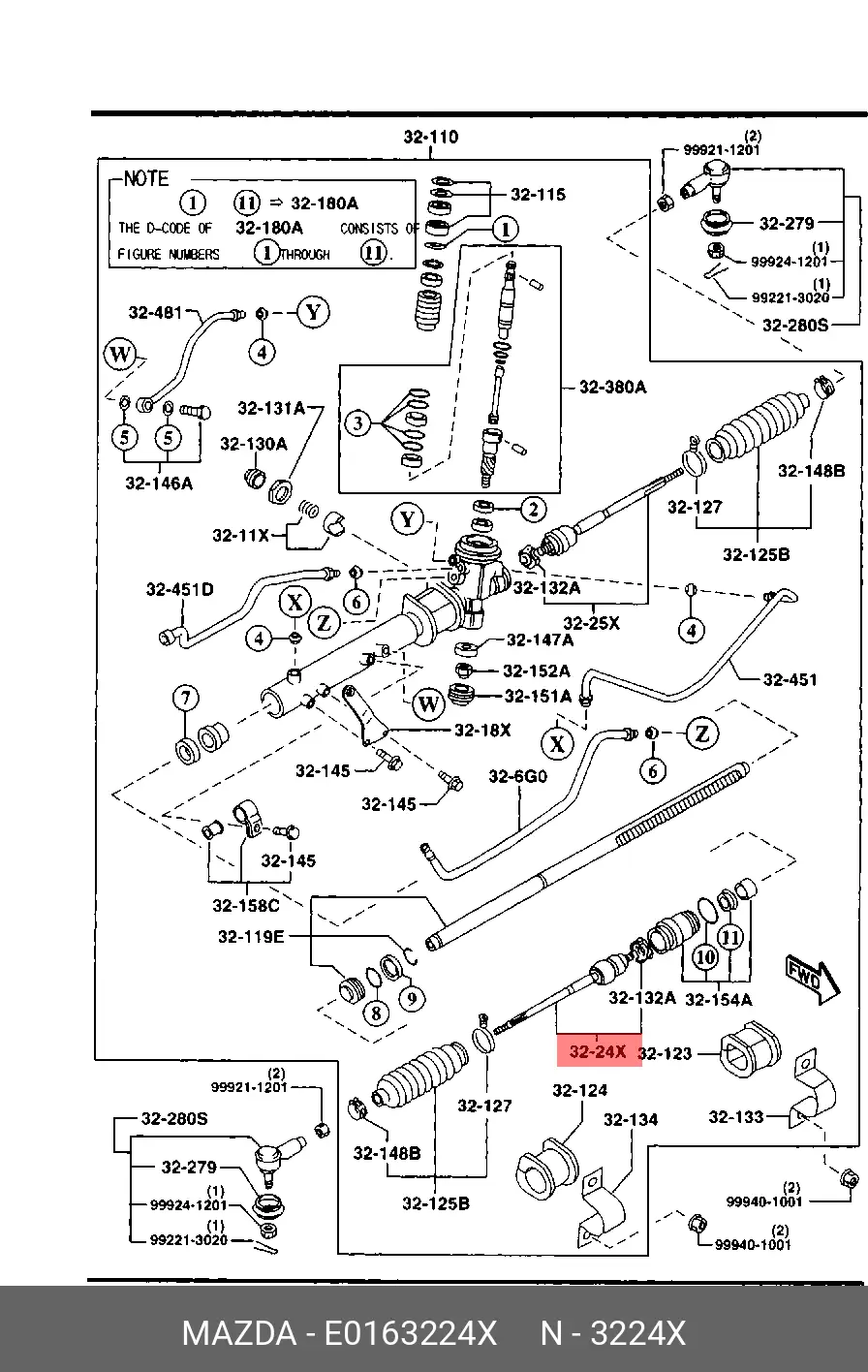 MAZDA E016-32-24X RACK END / AXIAL JOINT