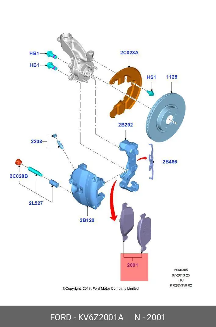 FORD KV6Z-2001-A BRAKE PADS