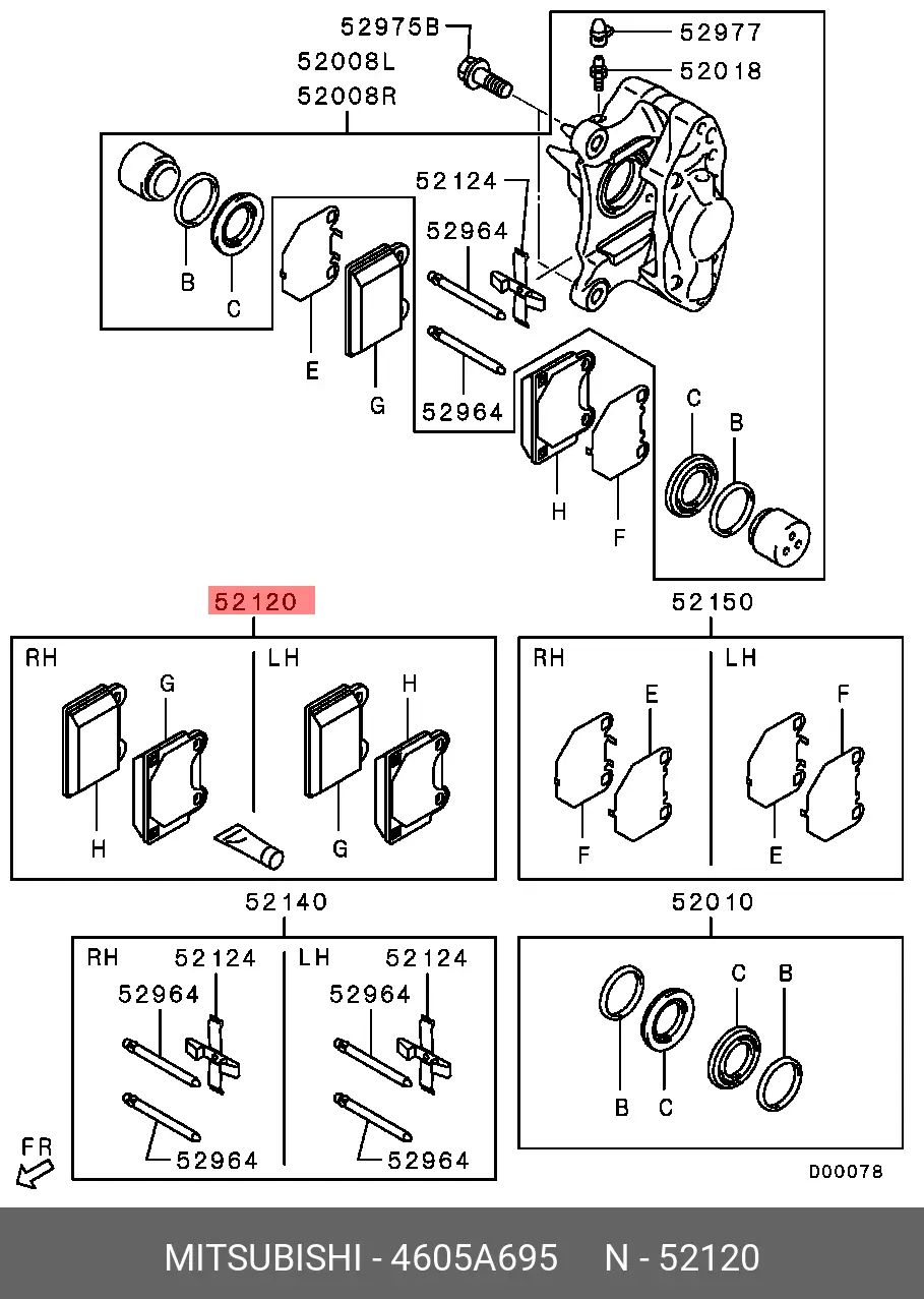 MITSUBISHI 4605A695 BRAKE PADS
