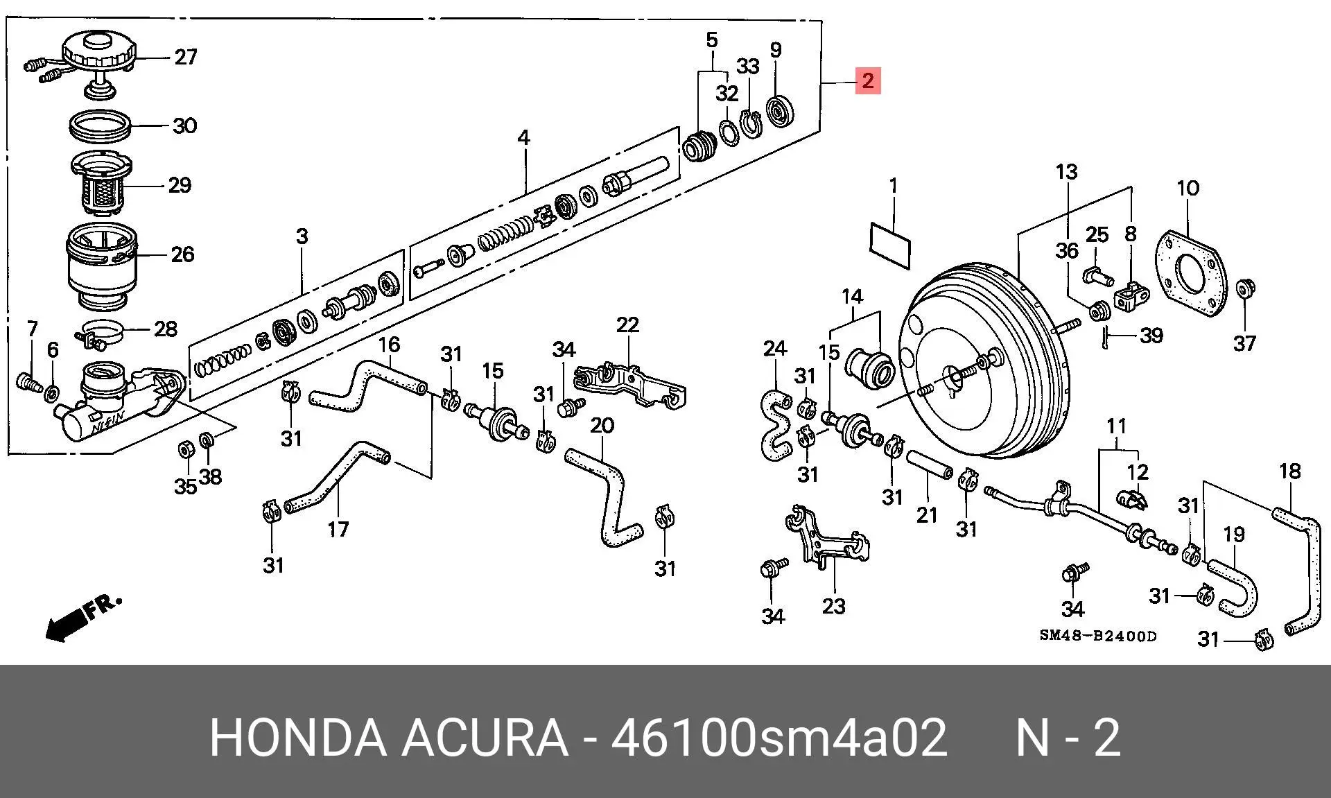 HONDA 46100-SM4-A02 BRAKE MASTER ASSY