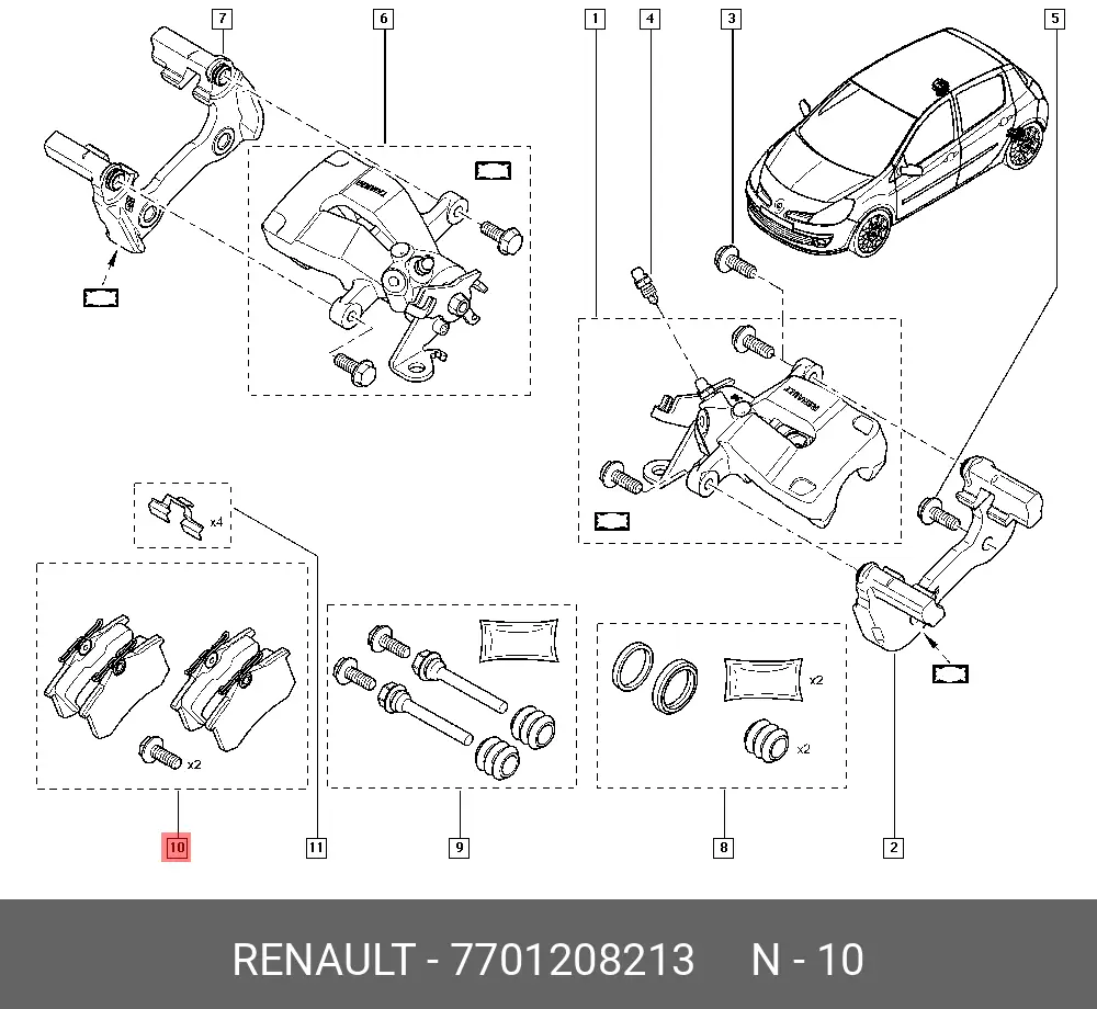 RENAULT 77 01 208 213 BRAKE PADS