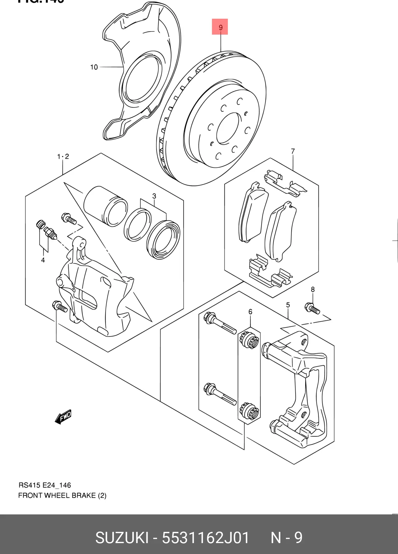 SUZUKI 55311-62J01 ROTOR DISC